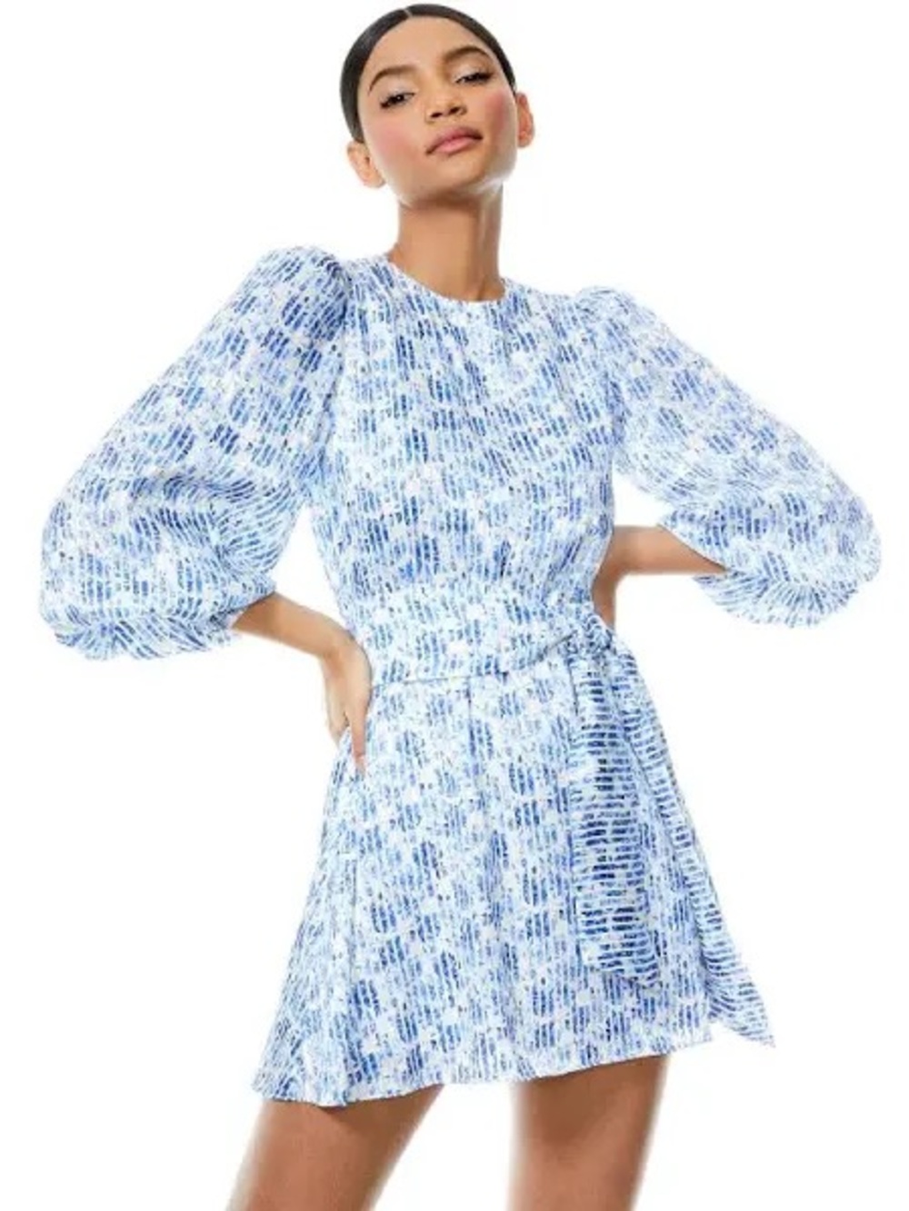 Alice + Olivia Molli Floral Tie Waist Dress Size 6 - Picture 2 of 12